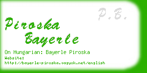 piroska bayerle business card